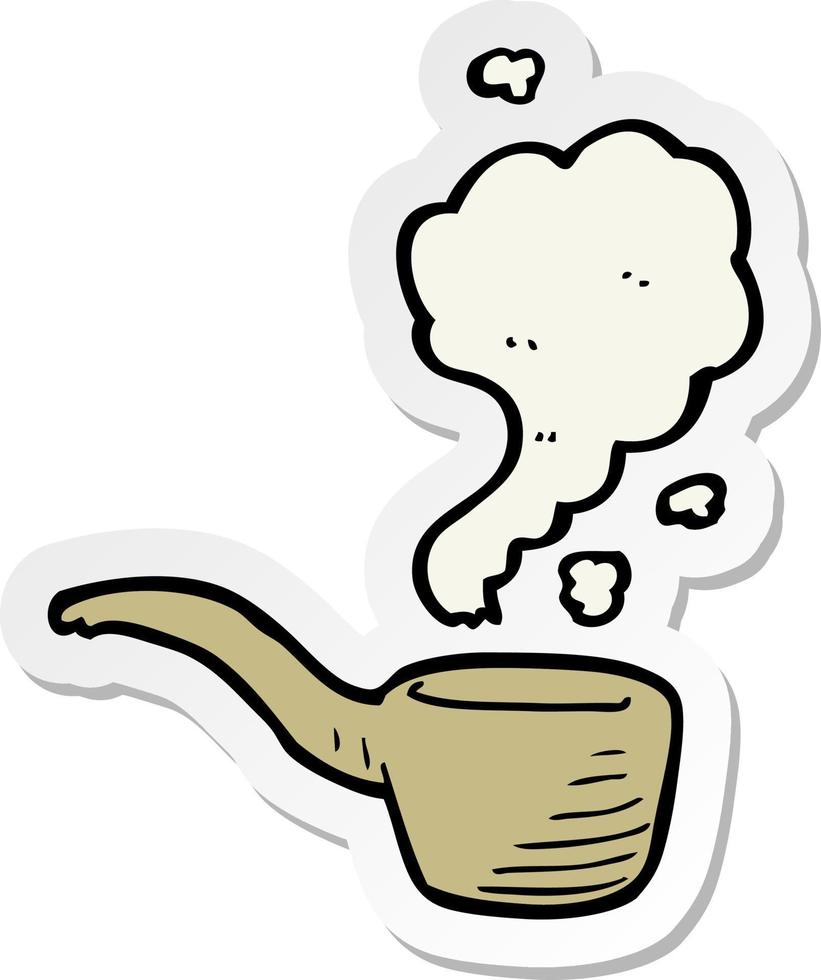 sticker of a cartoon pipe smoking vector