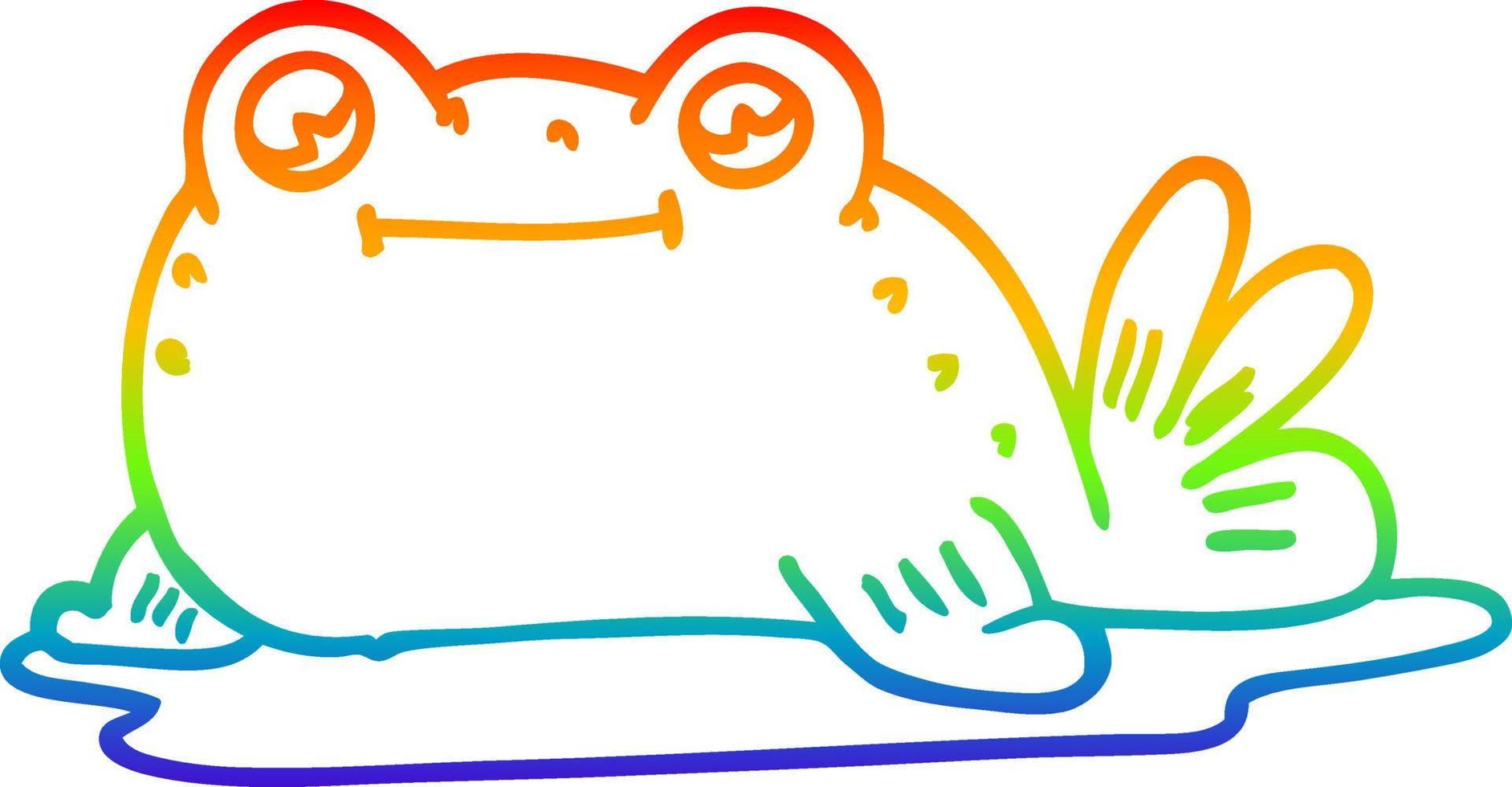 rainbow gradient line drawing cartoon fish vector