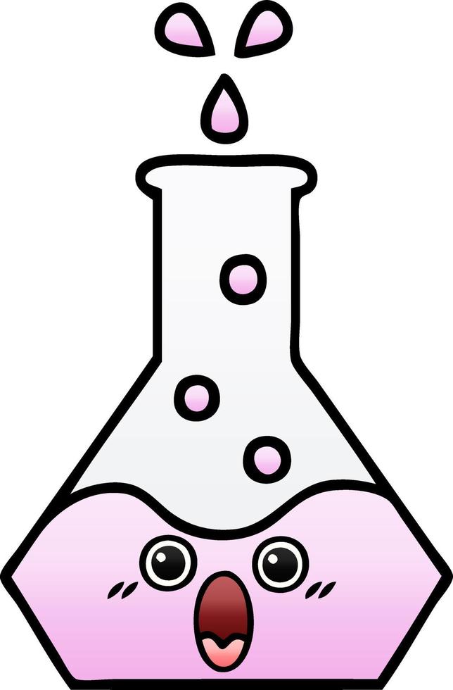gradient shaded cartoon science beaker vector