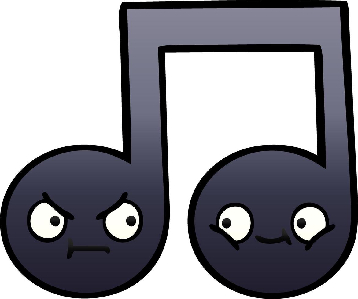 gradient shaded cartoon musical note vector