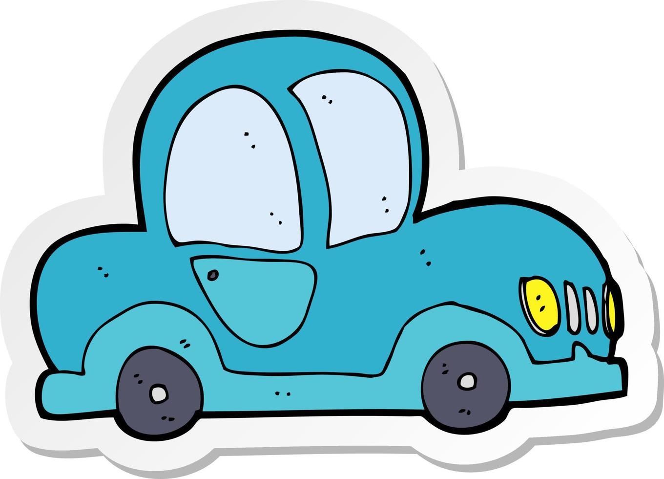 sticker of a cartoon car vector