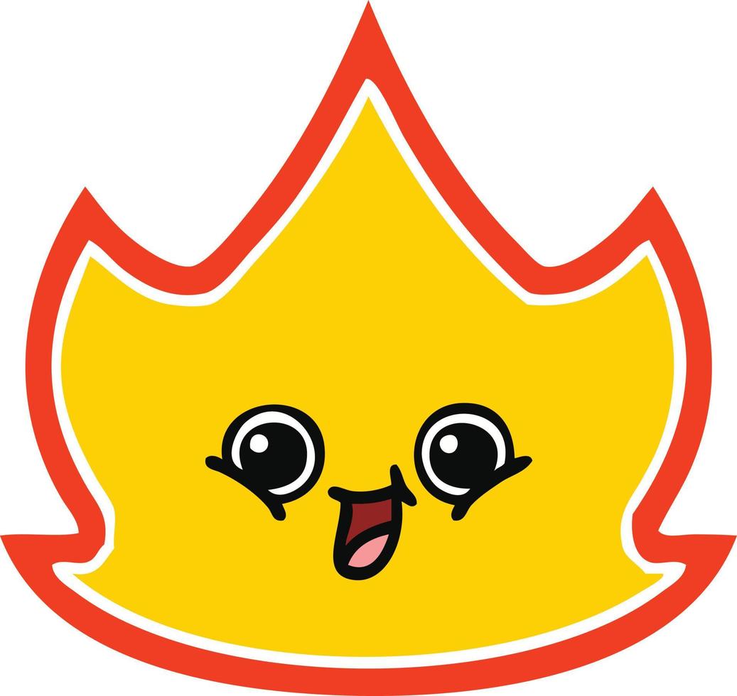 flat color retro cartoon fire vector
