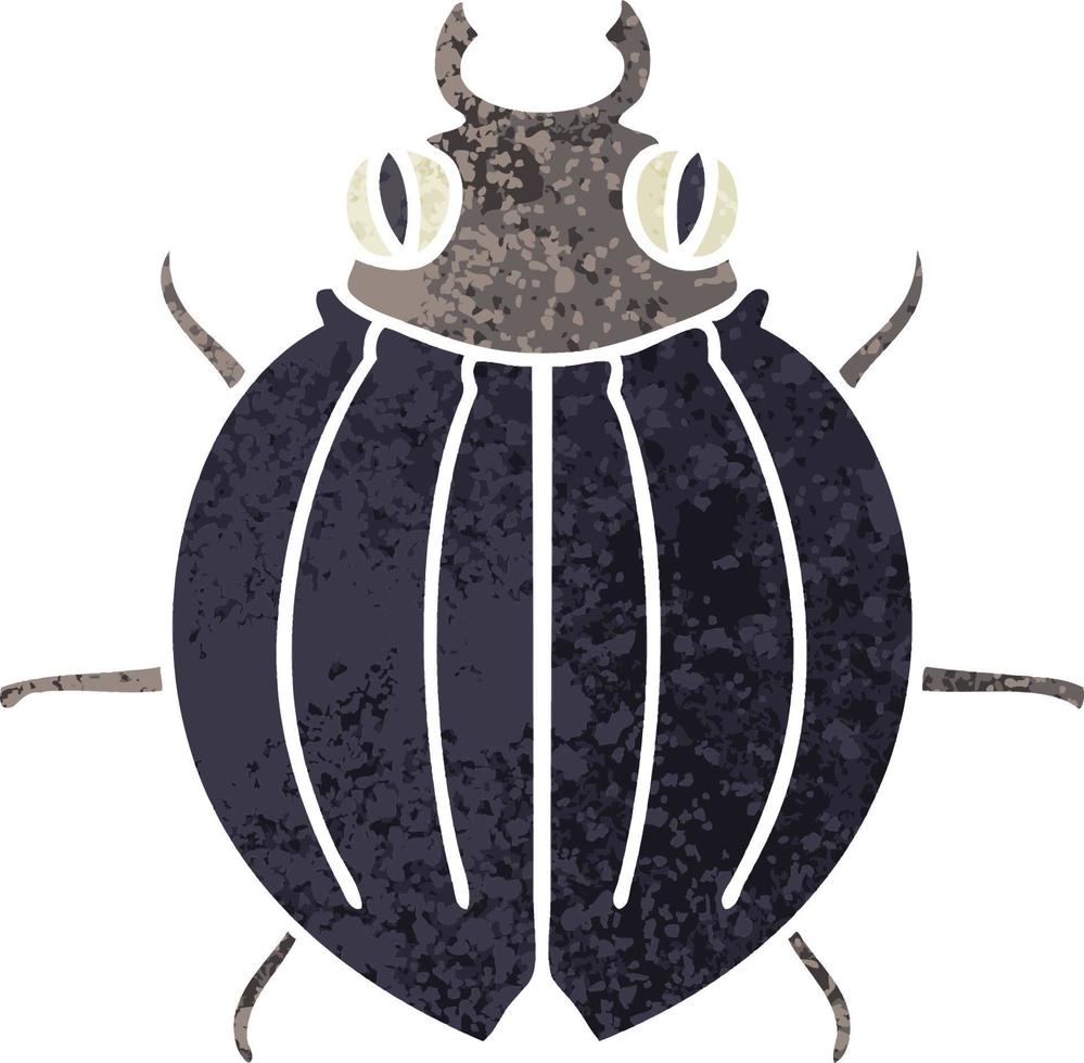 quirky retro illustration style cartoon beetle vector