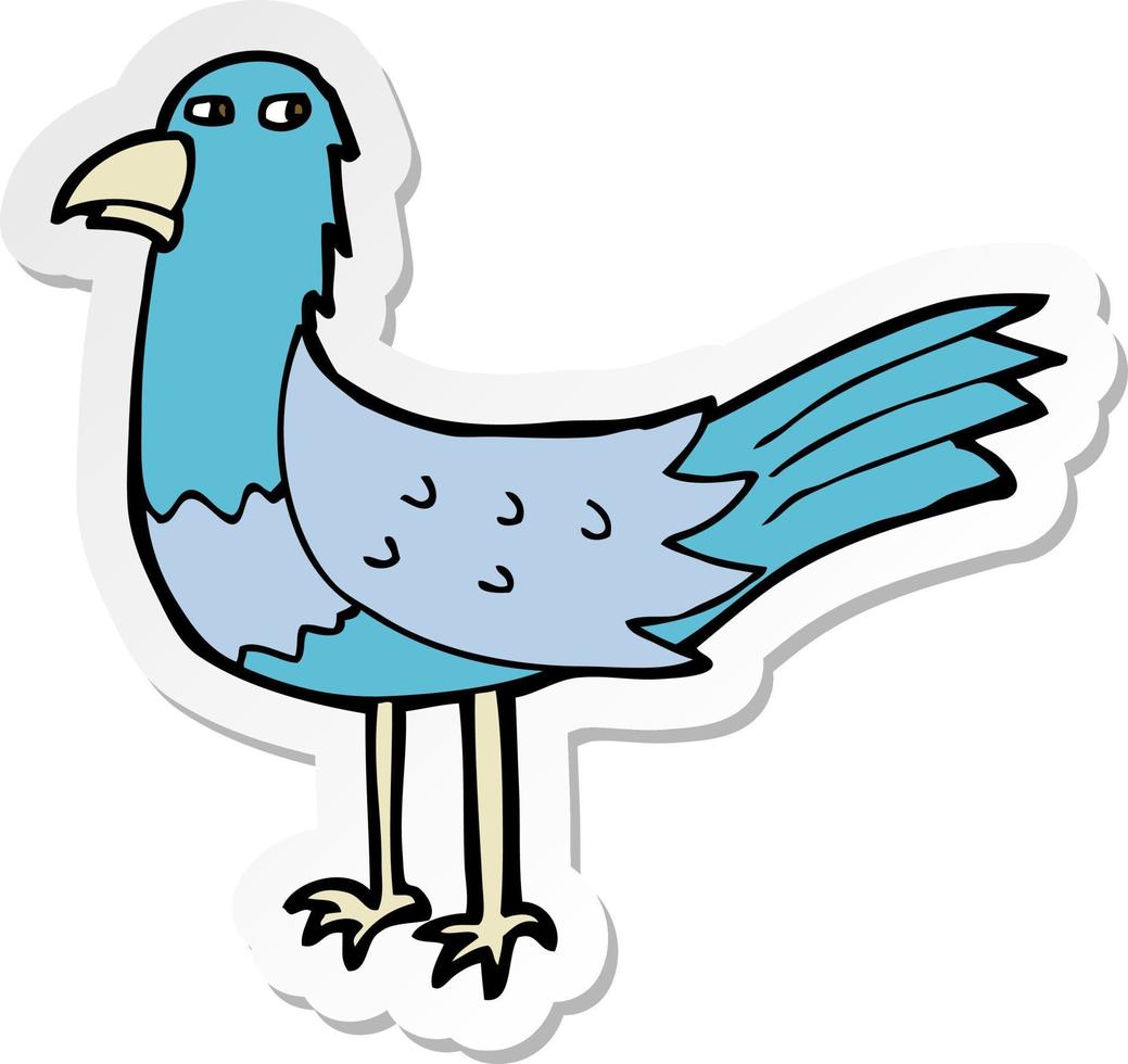 sticker of a cartoon bird vector