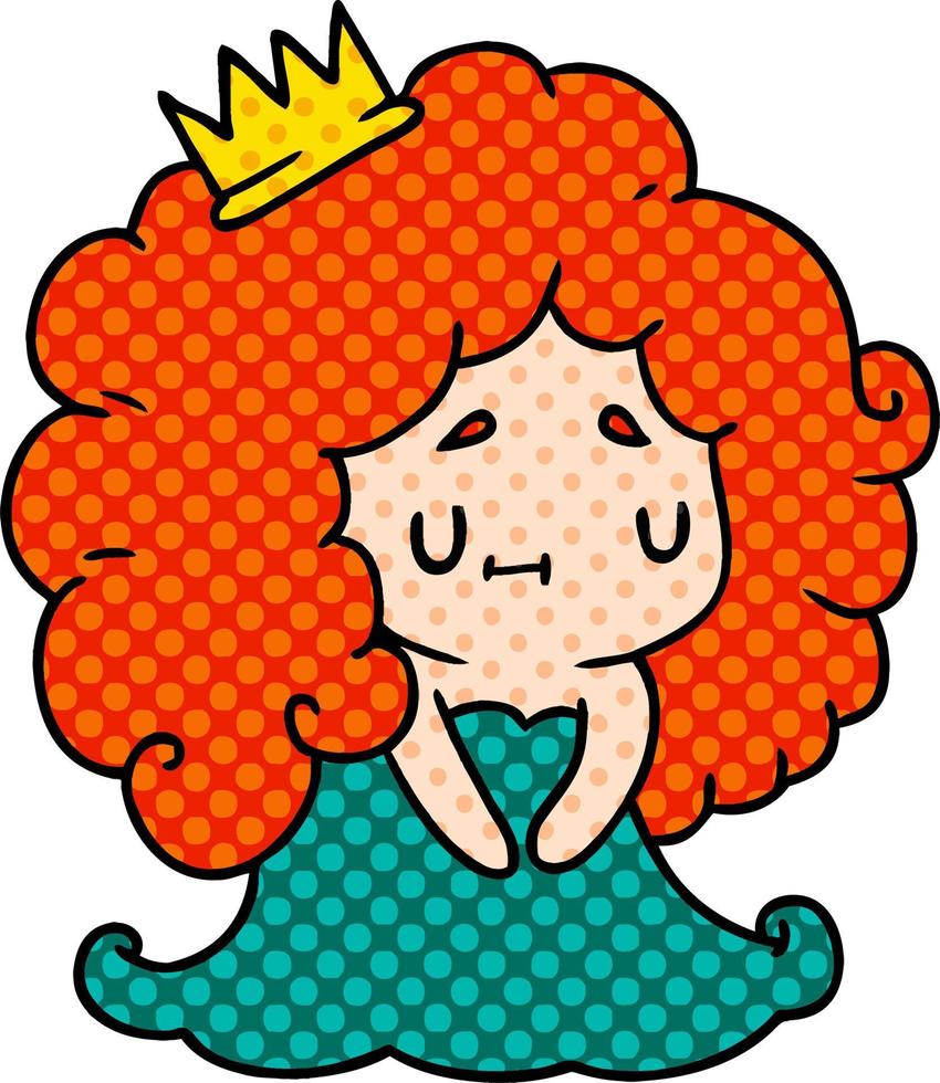 caricatura de una linda princesa kawaii vector