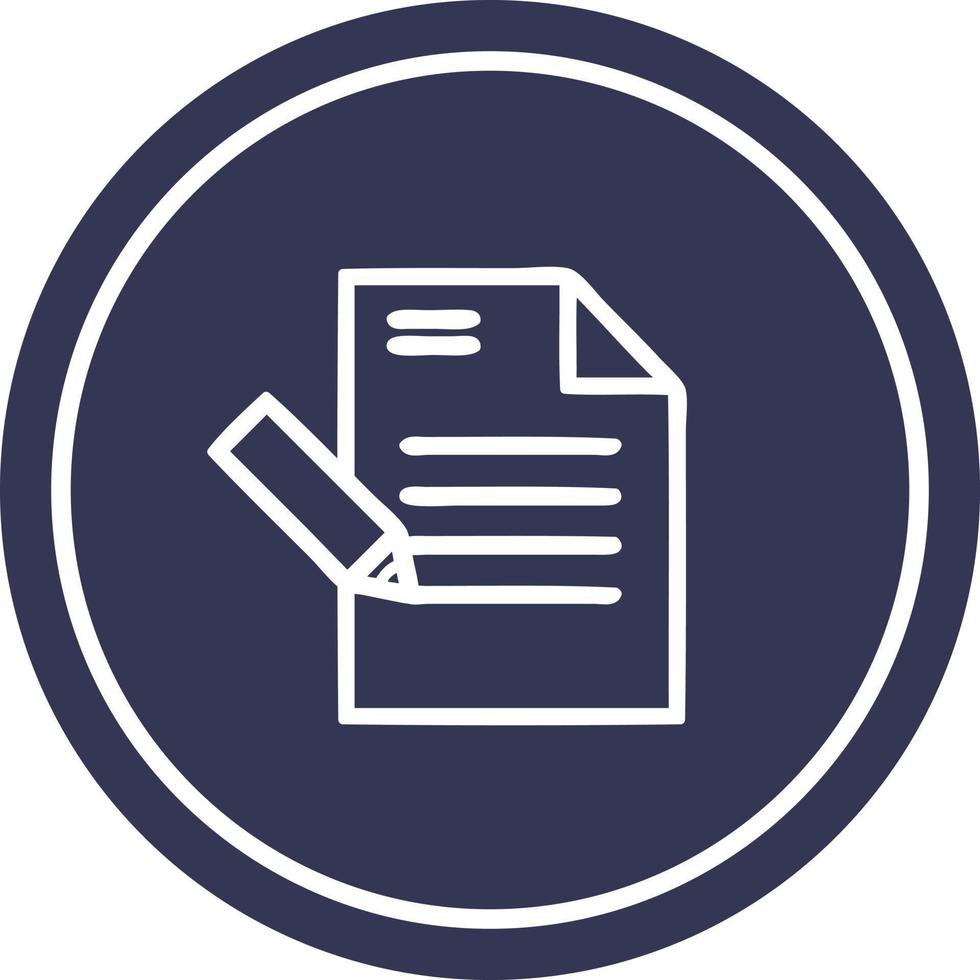 writing document circular icon vector