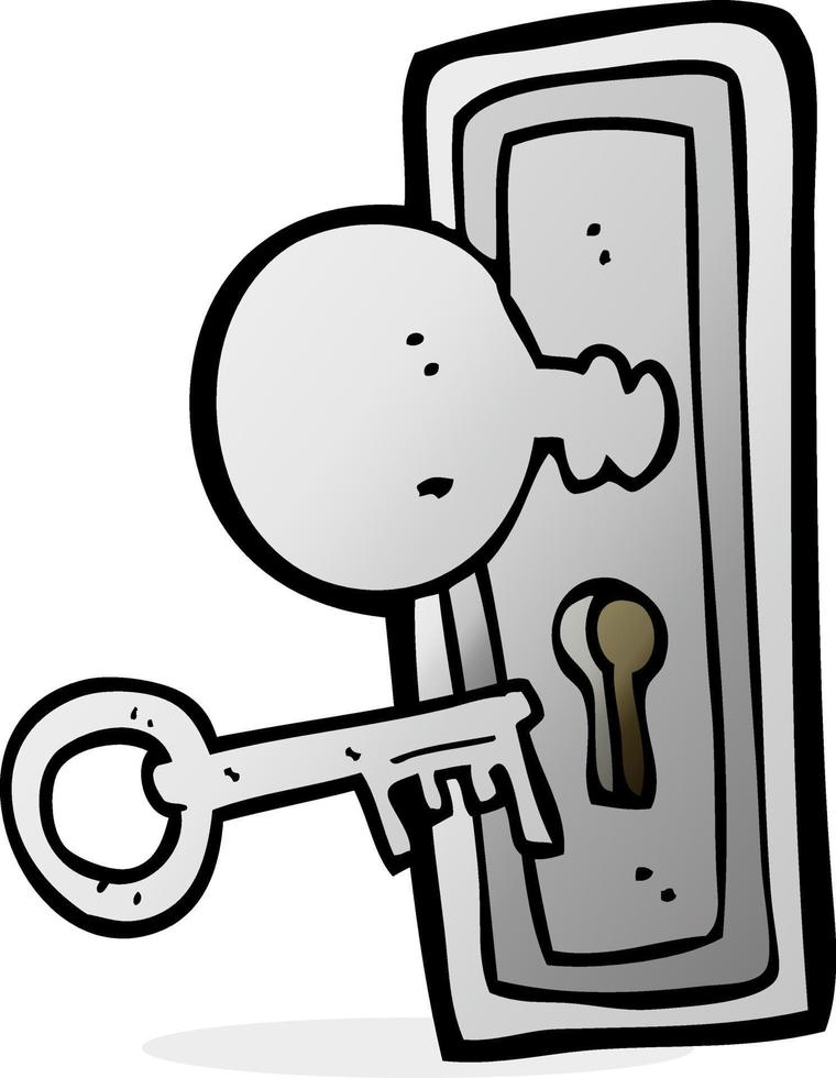 cartoon key and keyhole vector