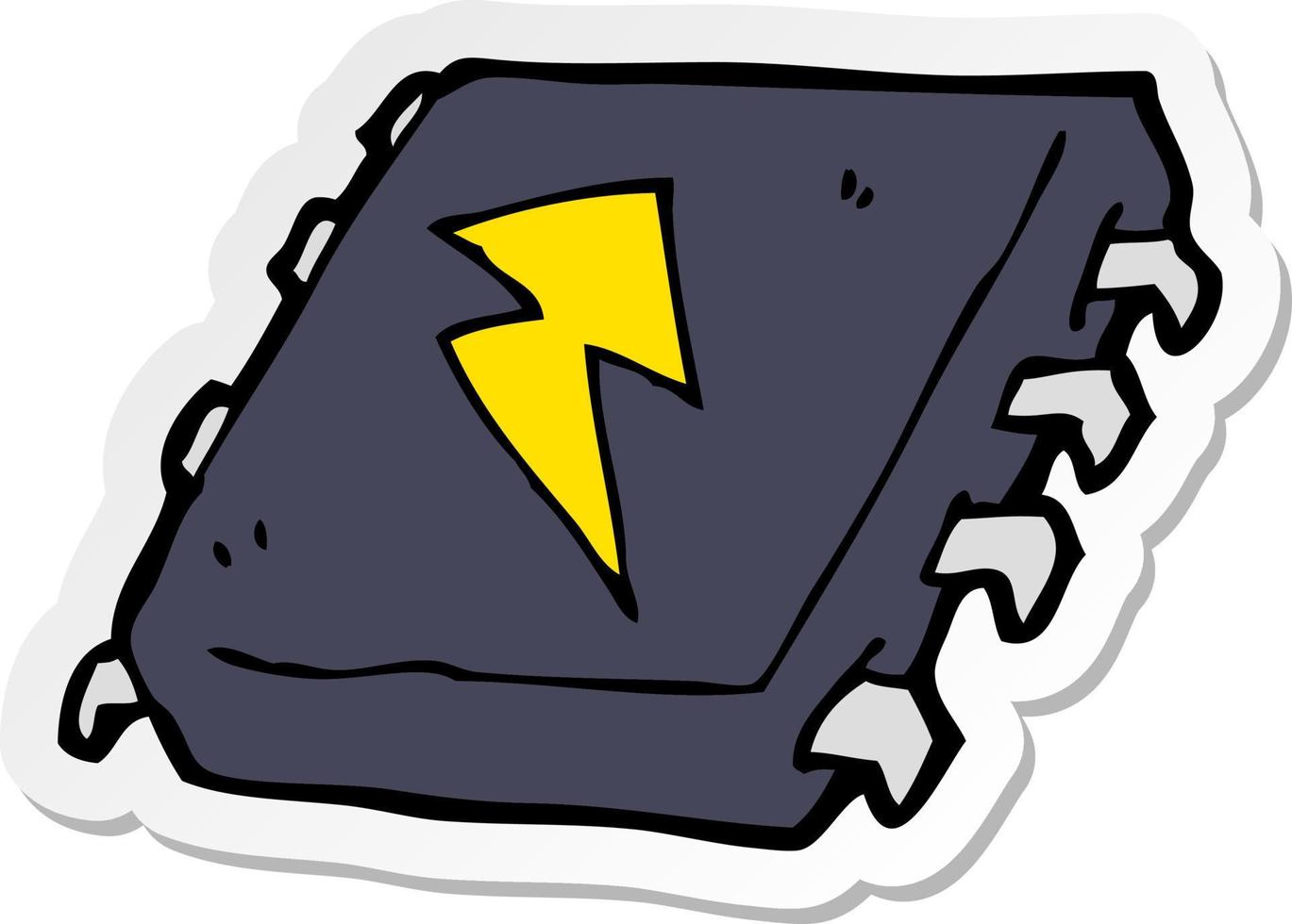 sticker of a cartoon computer chip vector