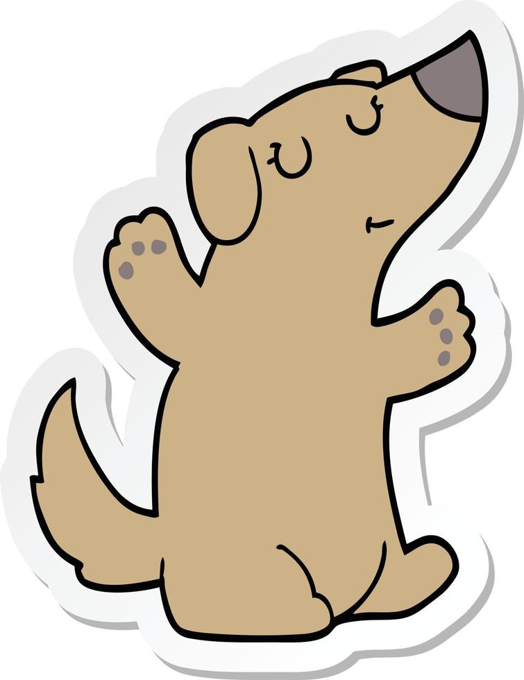 sticker of a cartoon dog vector