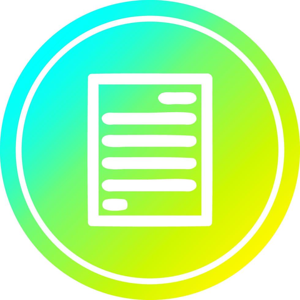 official document circular in cold gradient spectrum vector
