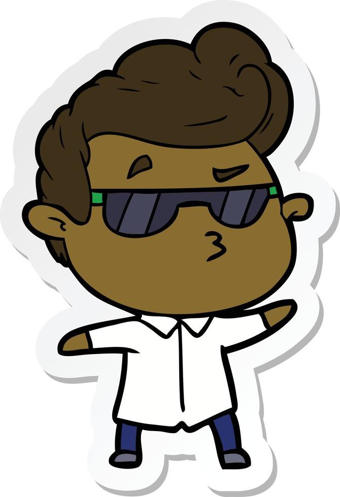 sticker of a cartoon cool guy 8471232 Vector Art at Vecteezy