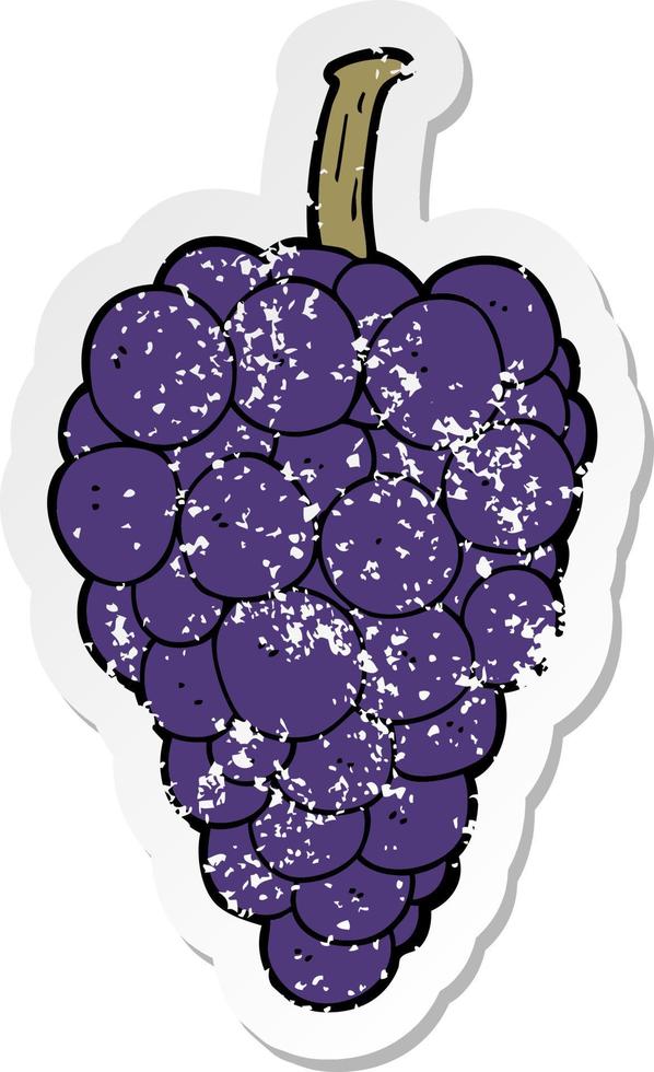 distressed sticker of a cartoon grapes vector