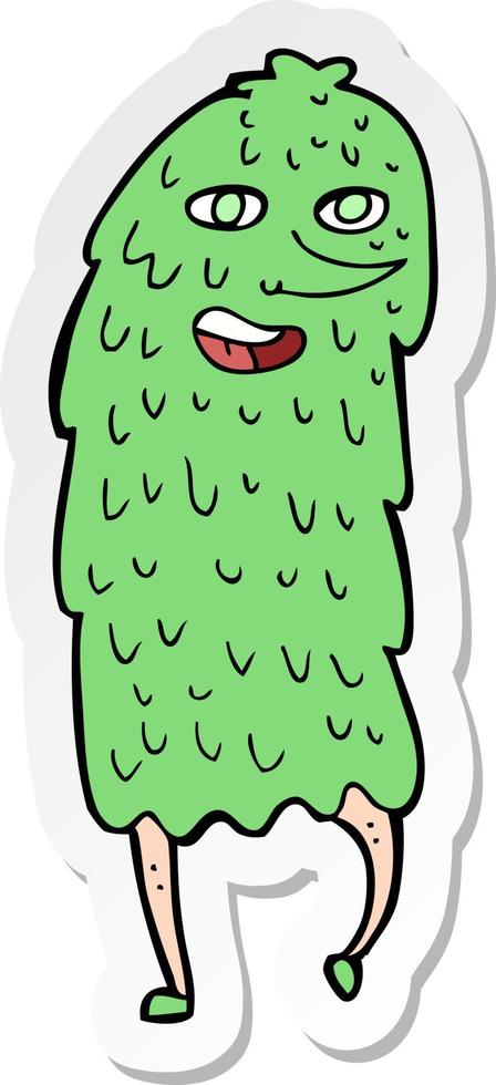 sticker of a cartoon monster vector