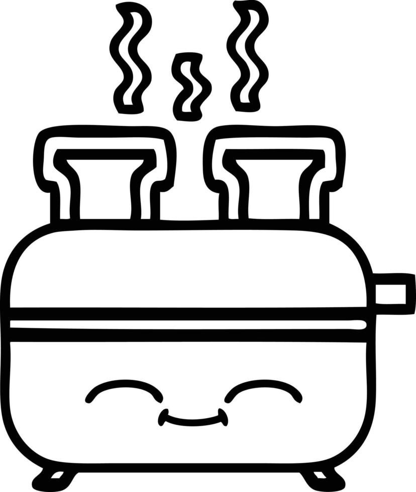 line drawing cartoon of a toaster vector