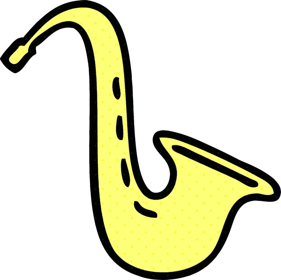 comic book style cartoon musical saxophone vector