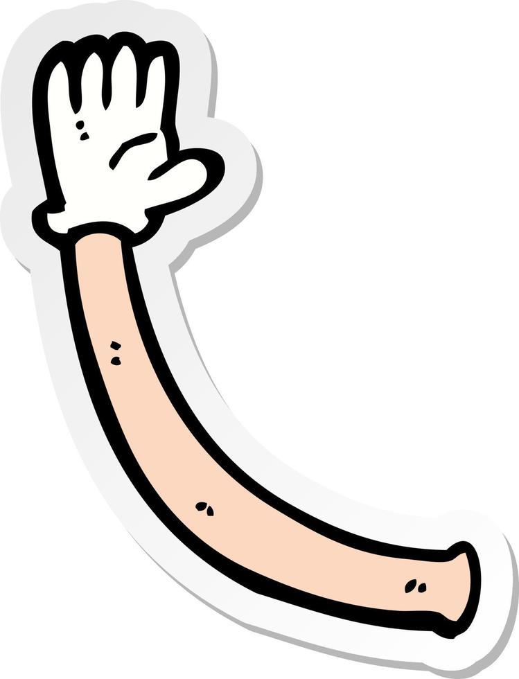 sticker of a cartoon arm vector