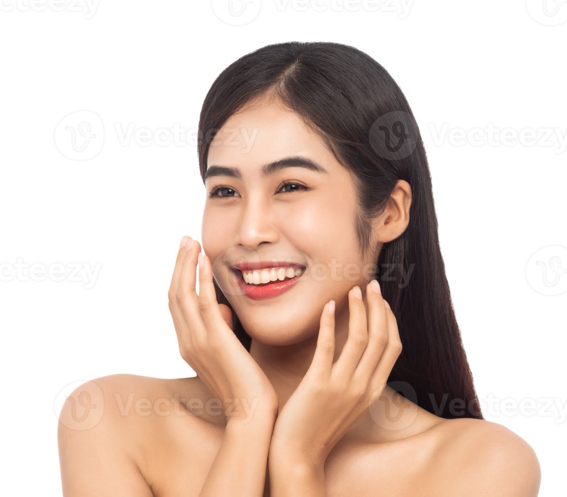 Beautiful Young Asian woman with clean fresh skin. Beauty concept. Png file