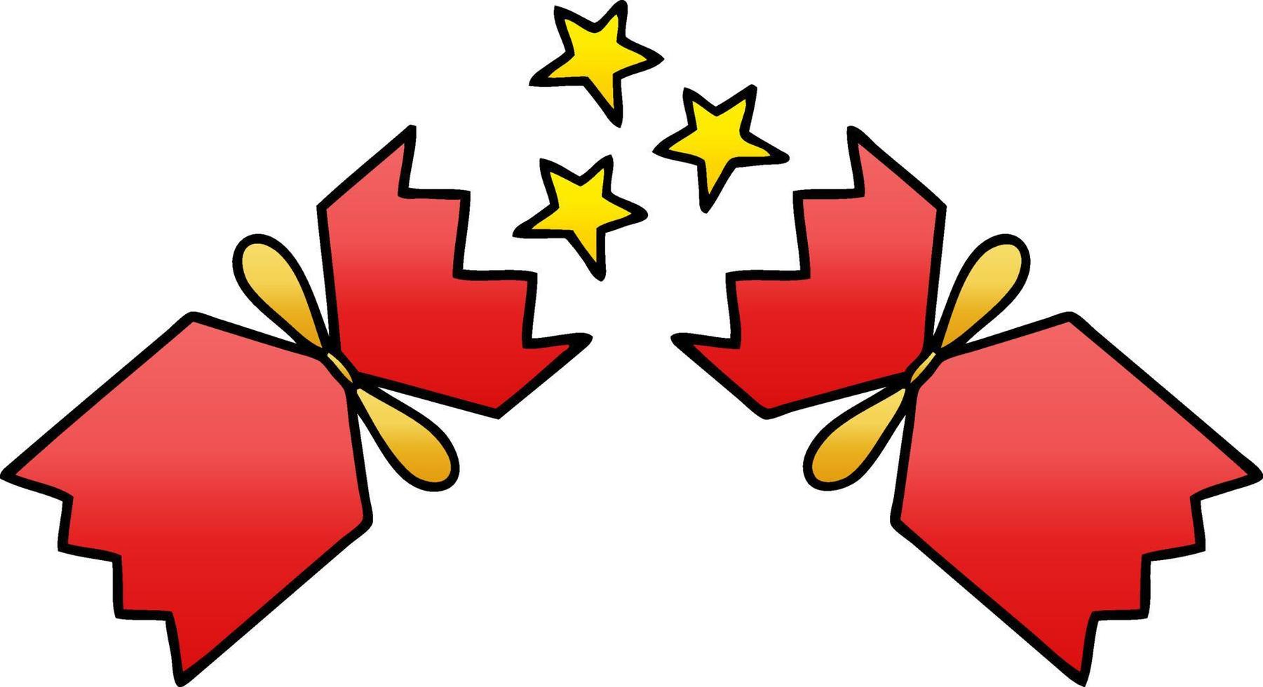 gradient shaded cartoon christmas cracker vector