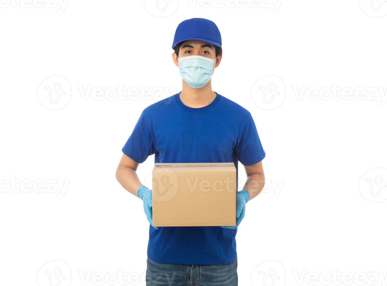 Asian delivery man, Png file