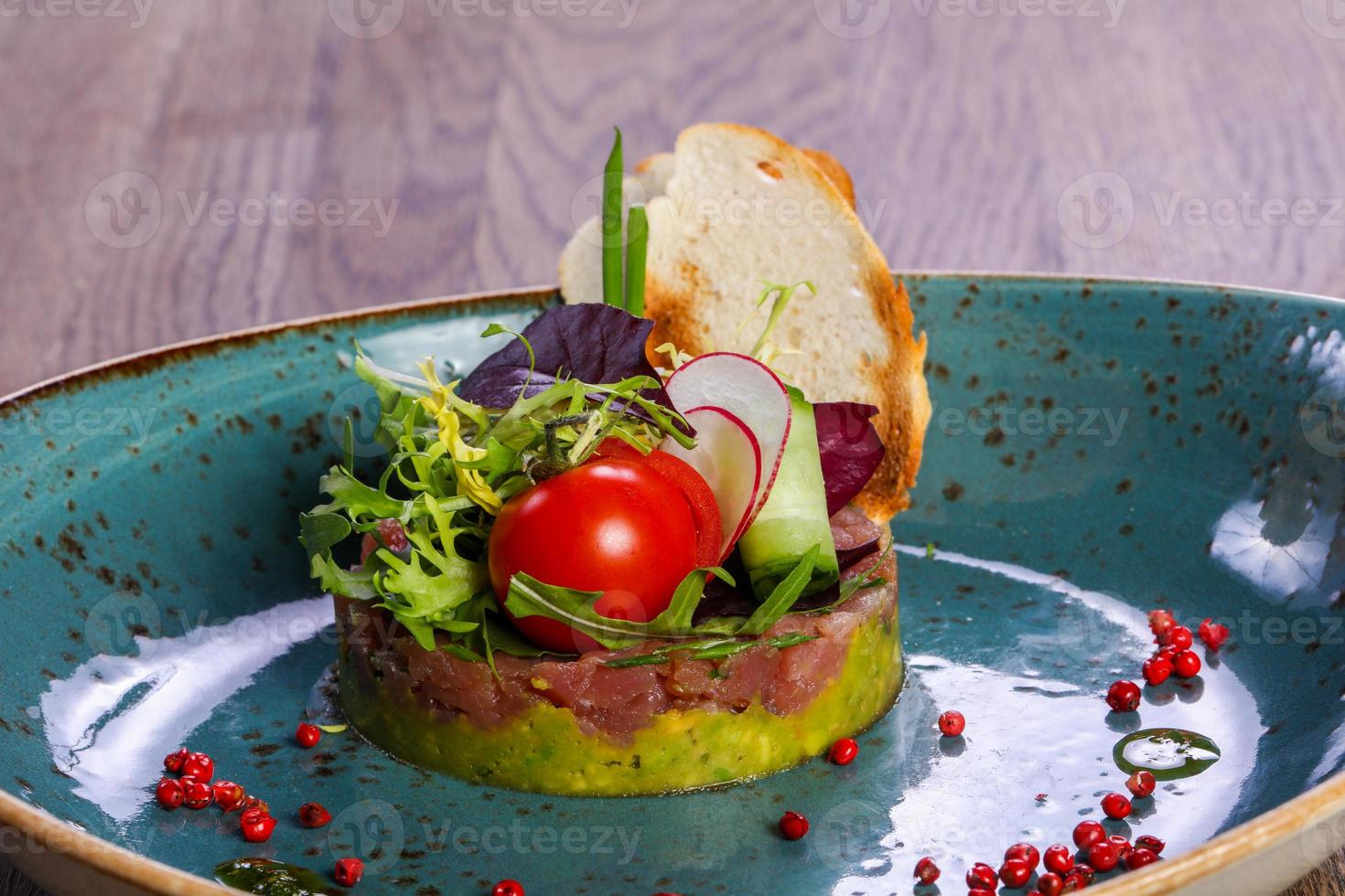 Tartar with salmon and avocado photo