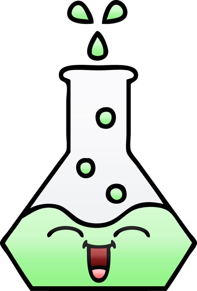 gradient shaded cartoon science beaker vector