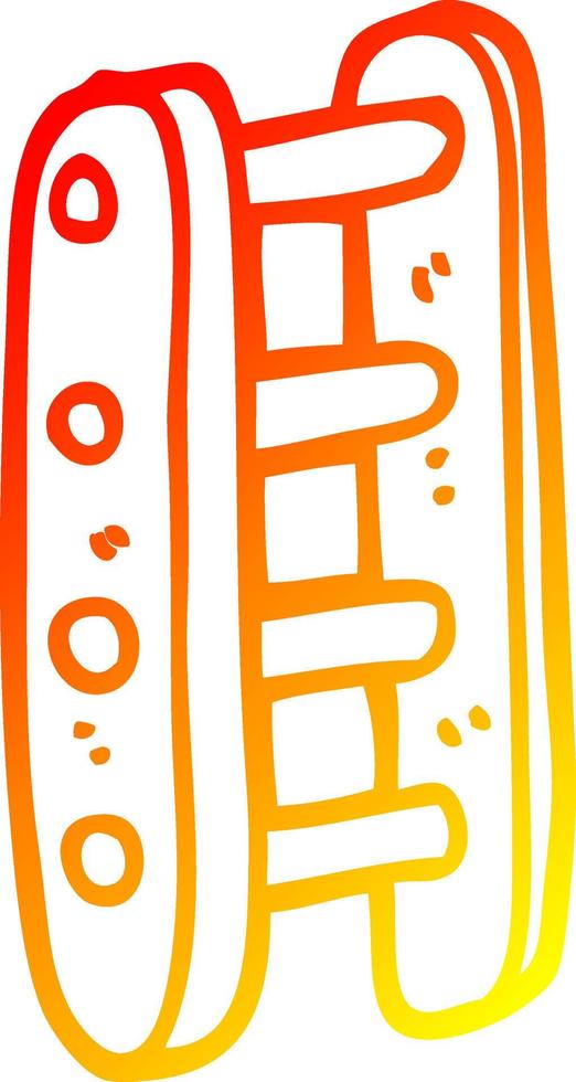 warm gradient line drawing cartoon tall ladder vector