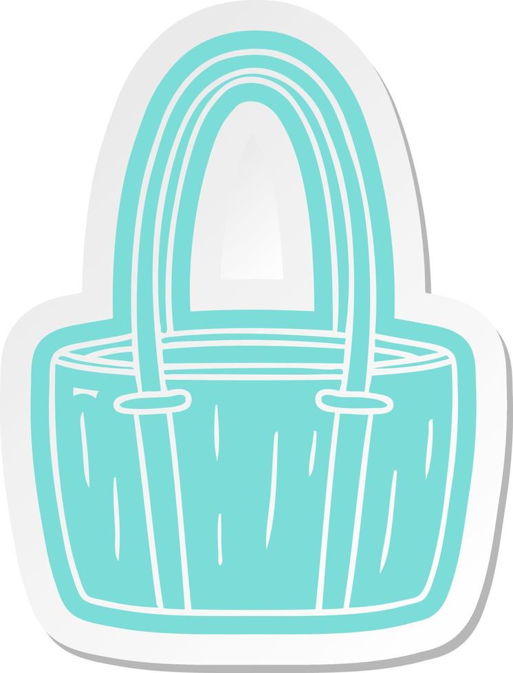 cartoon sticker of a red big bag vector