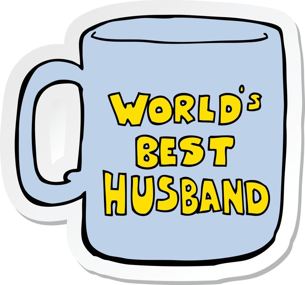 sticker of a worlds best husband mug vector