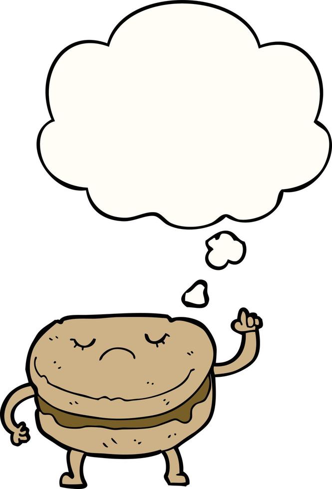 cartoon biscuit and thought bubble vector