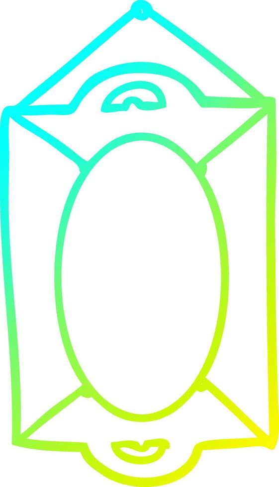 cold gradient line drawing framed old mirror vector