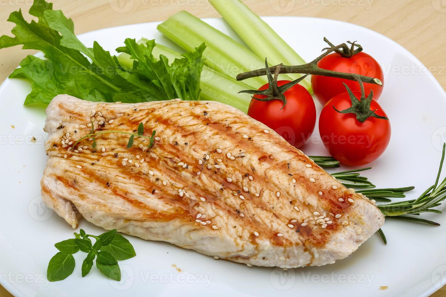 Grilled turkey steak photo