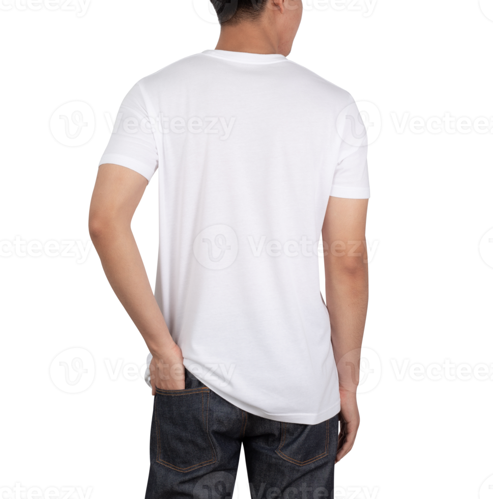 Young man in T shirt mockup, Template for your design png