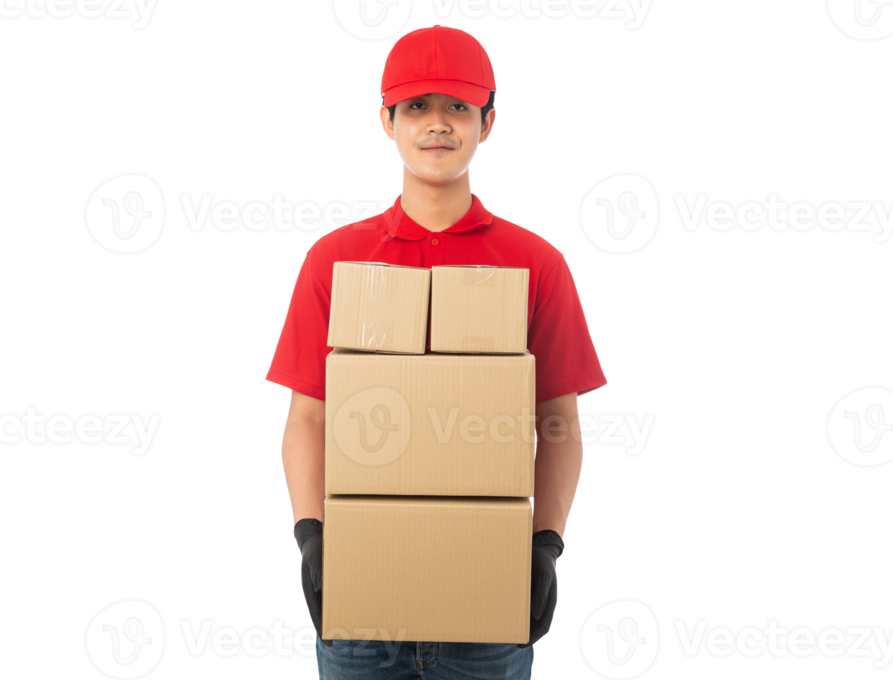 Asian delivery man, Png file