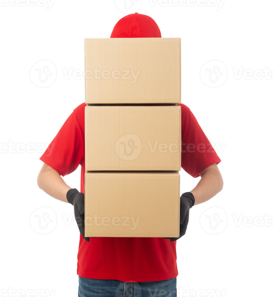 Asian delivery man, Png file