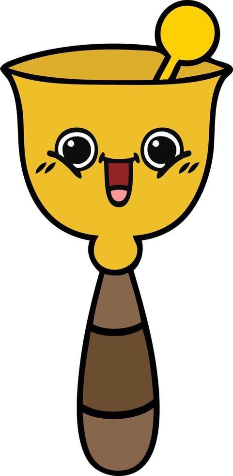 cute cartoon school bell vector