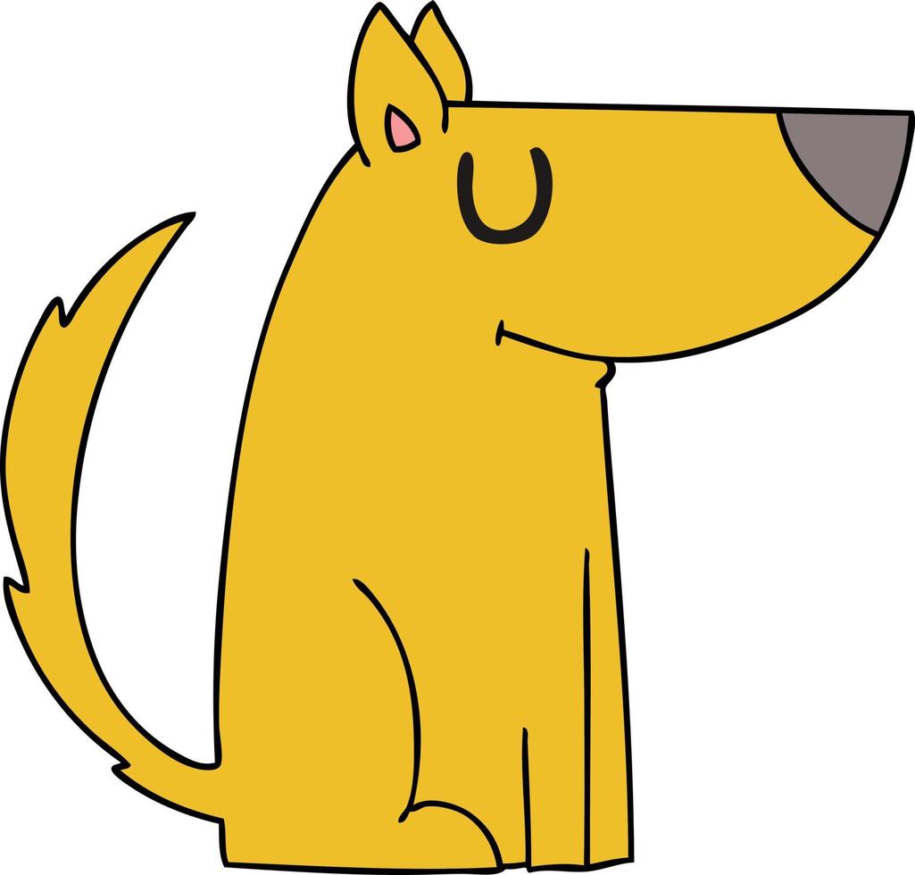 quirky hand drawn cartoon dog vector