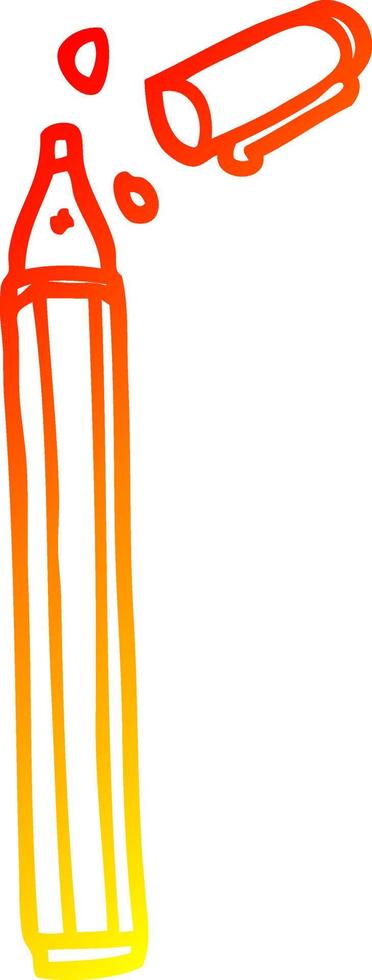 warm gradient line drawing cartoon office pen vector