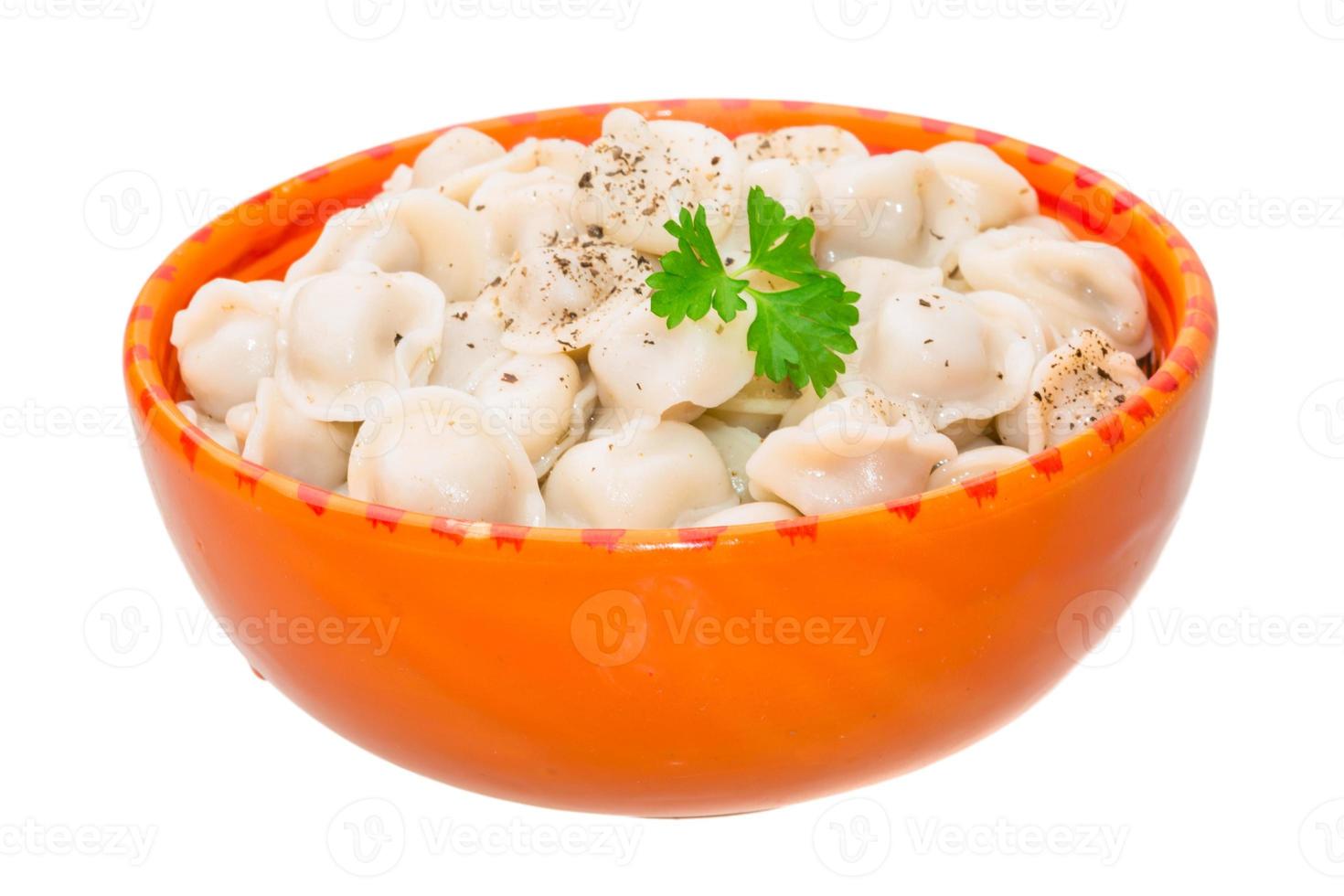 Russian dumplings on white photo