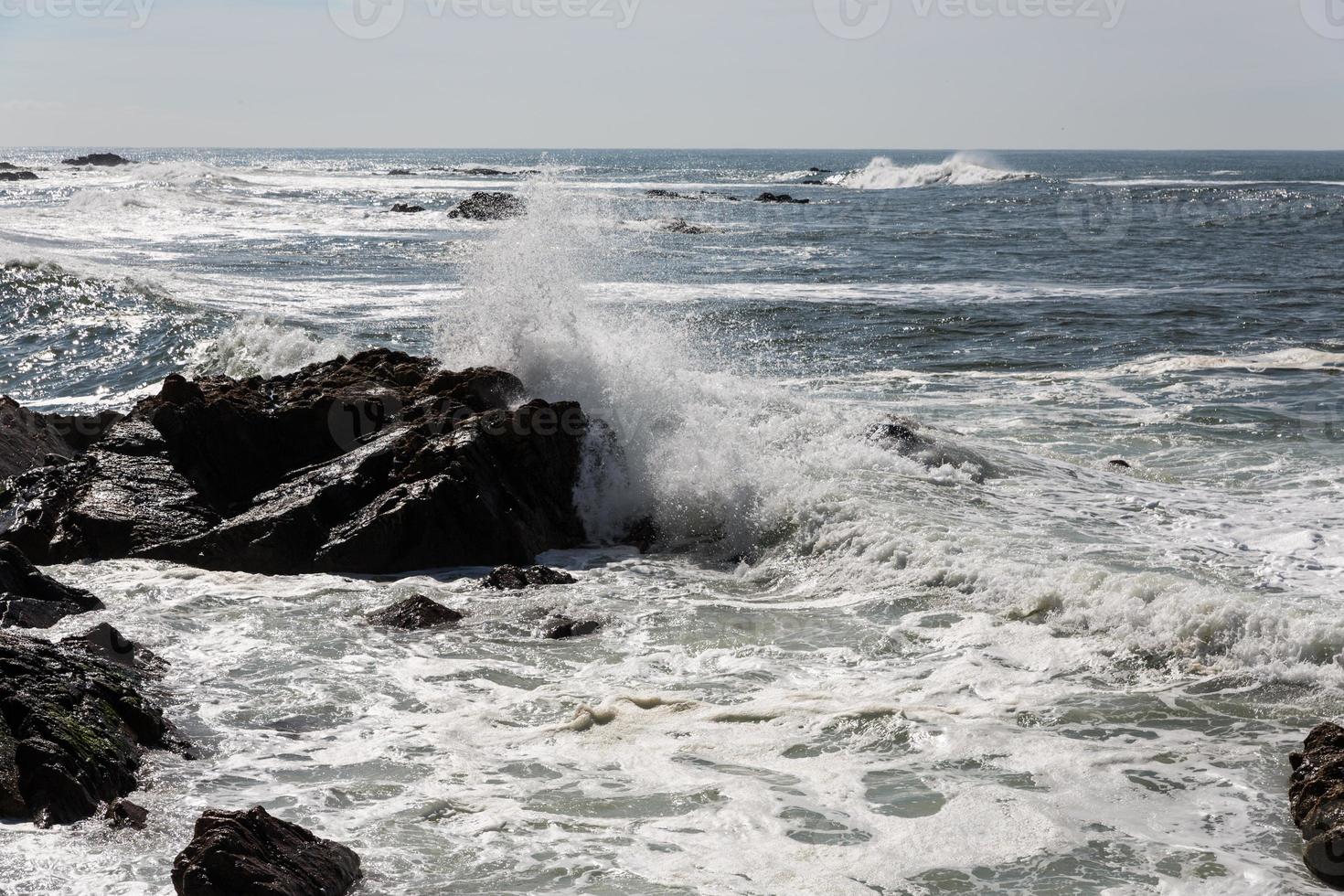 waves crashing over Portuguese Coast photo