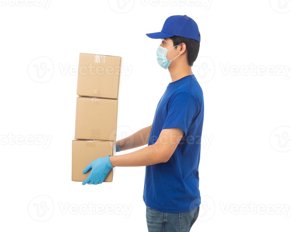 Asian delivery man, Png file