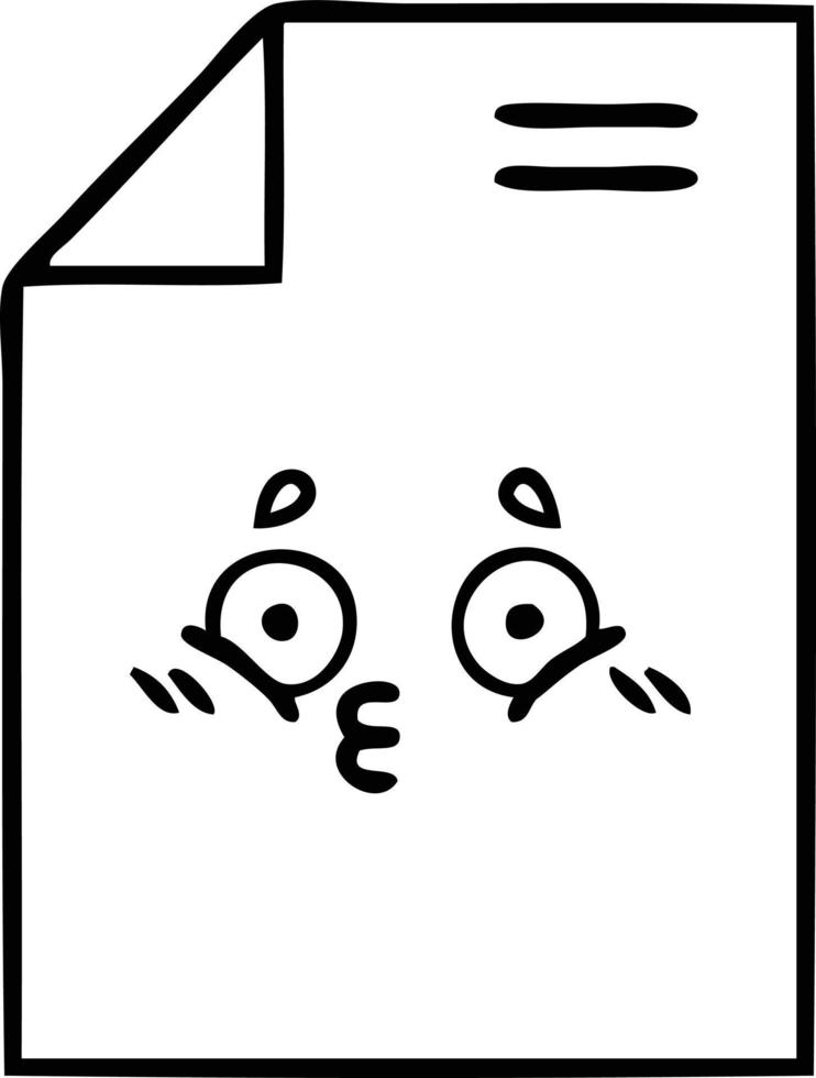 line drawing cartoon sheet of paper vector