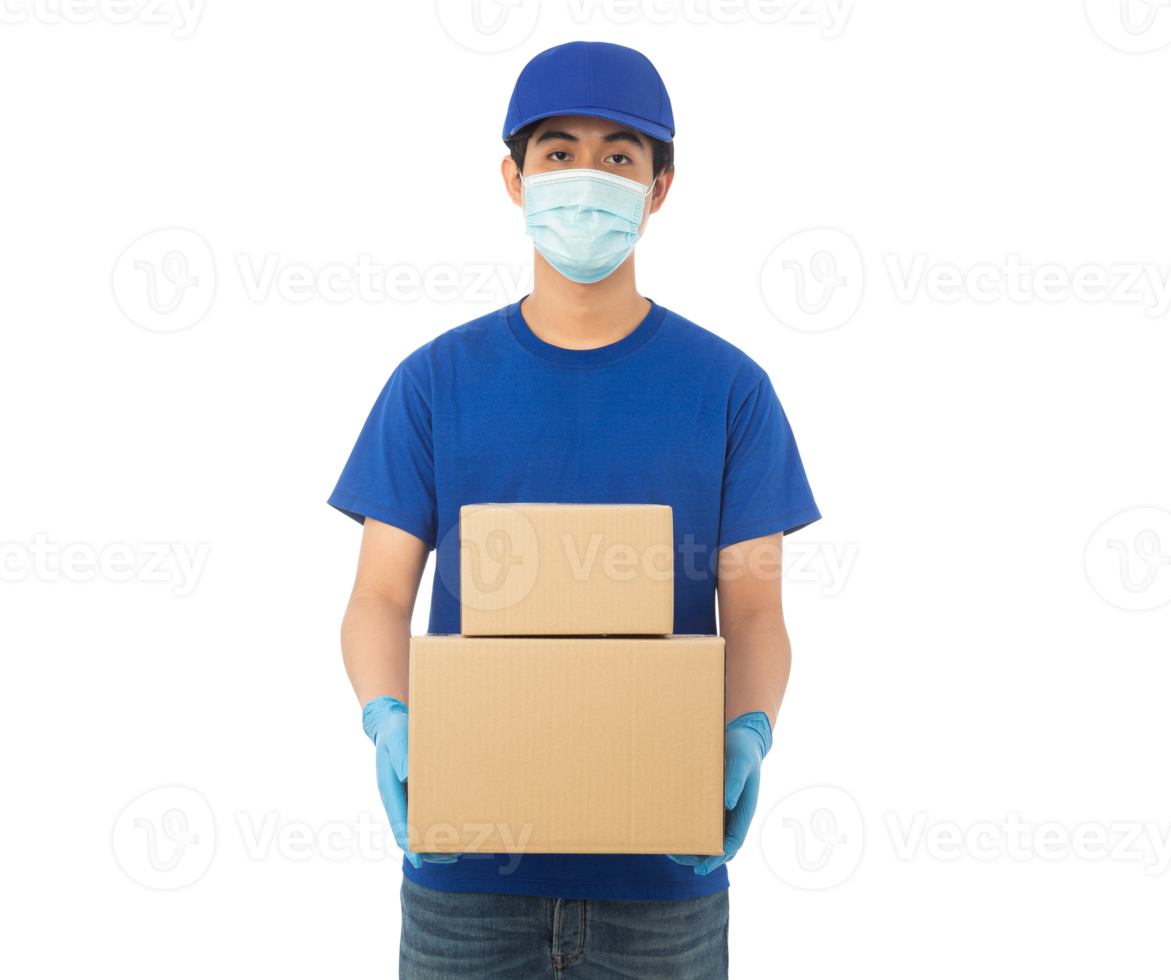 Asian delivery man, Png file