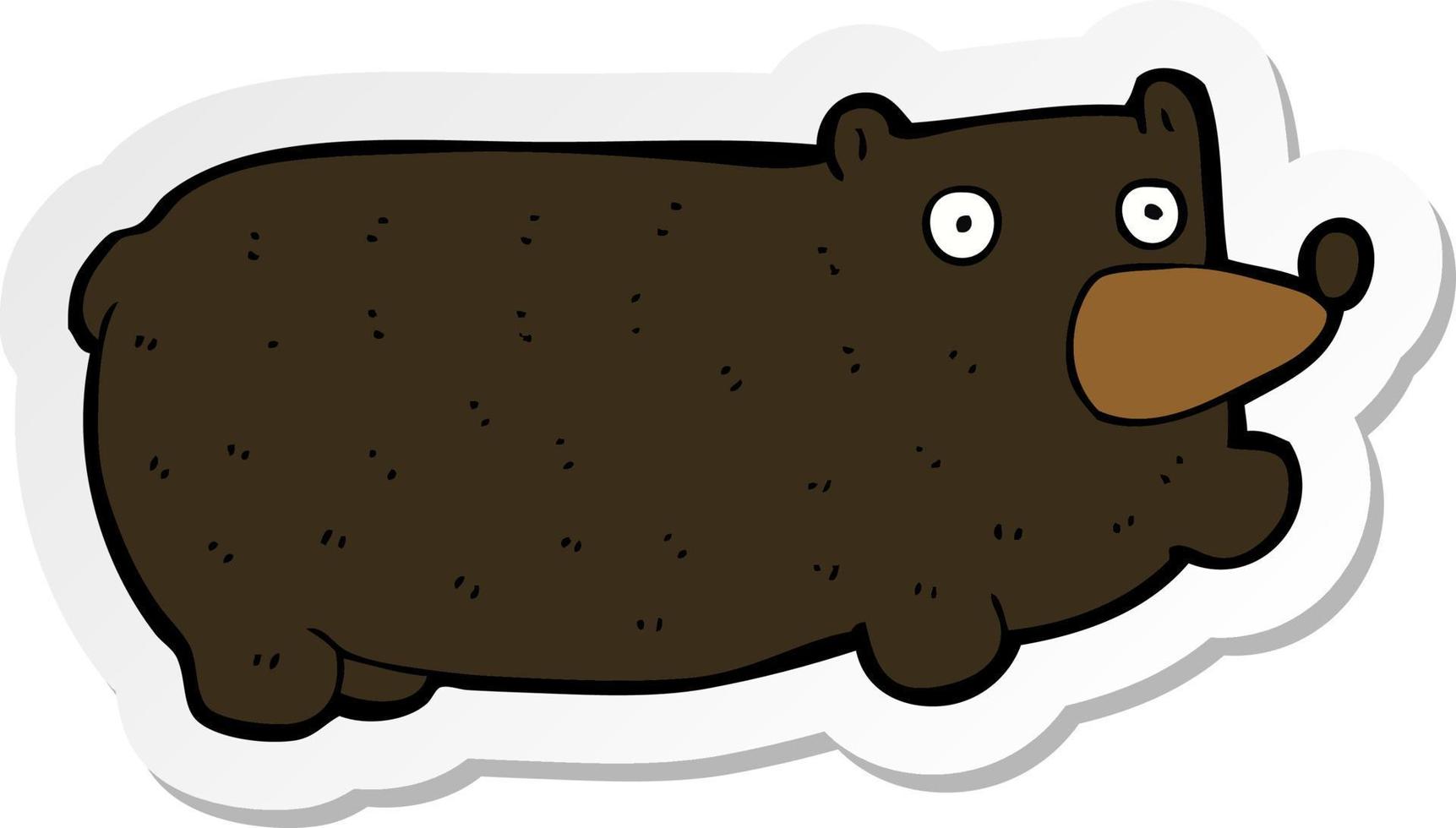 sticker of a funny cartoon bear vector