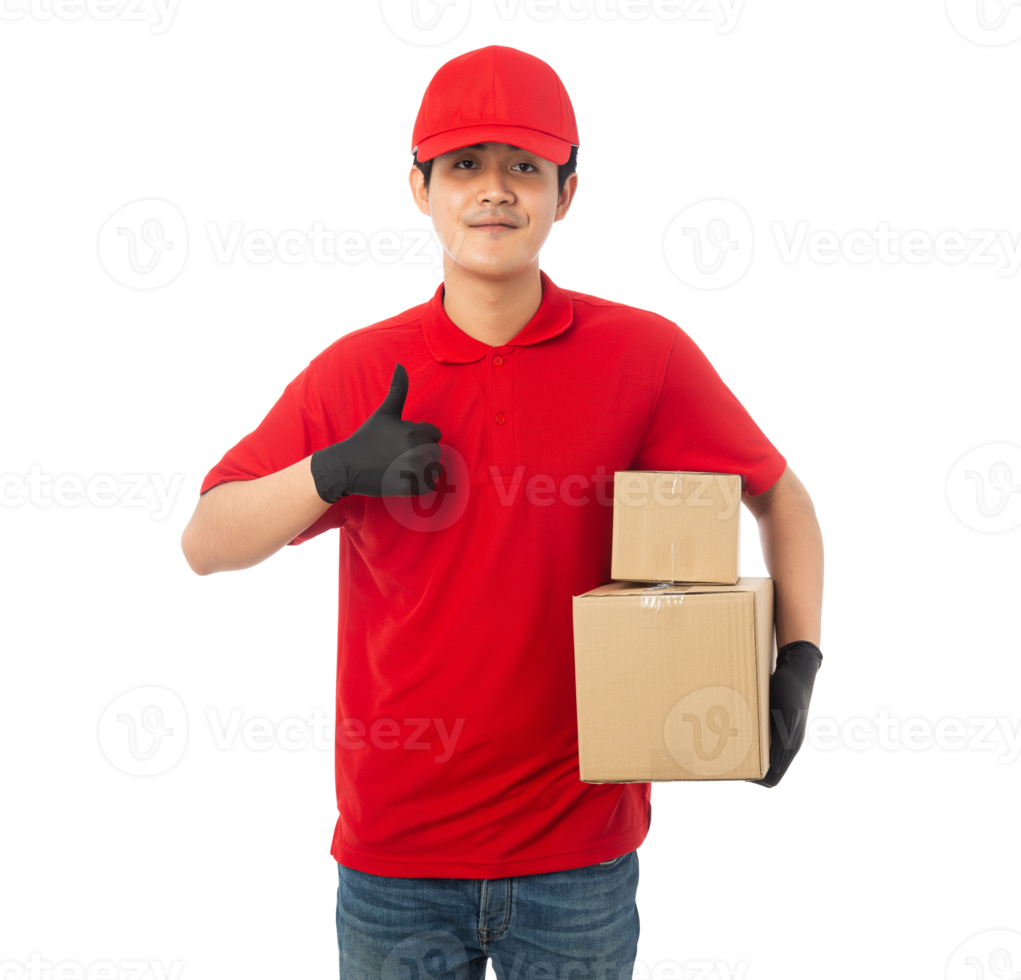 Asian delivery man, Png file