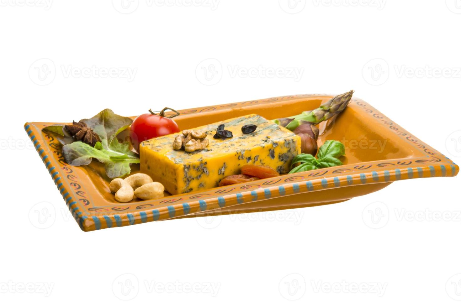 Gold cheese with mould photo