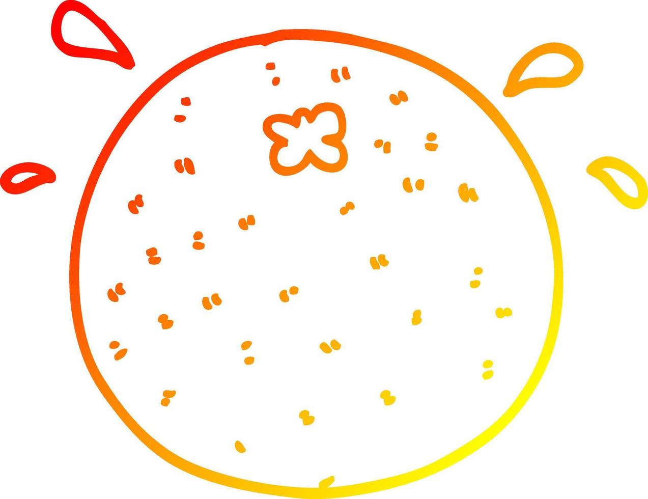 dibujo lineal de degradado cálido naranja de dibujos animados vector