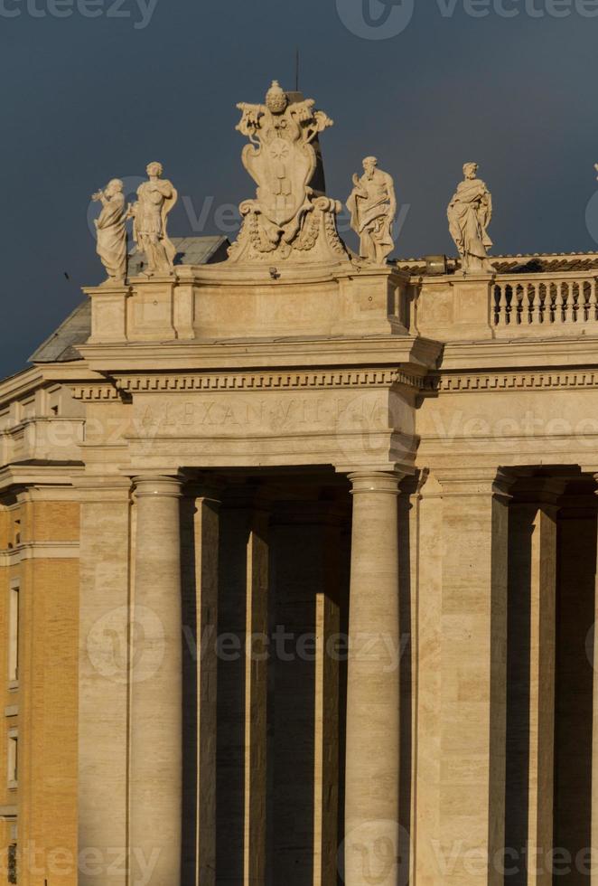 Buildings in Vatican, the Holy See within Rome, Italy. Part of Saint Peter's Basilica. photo