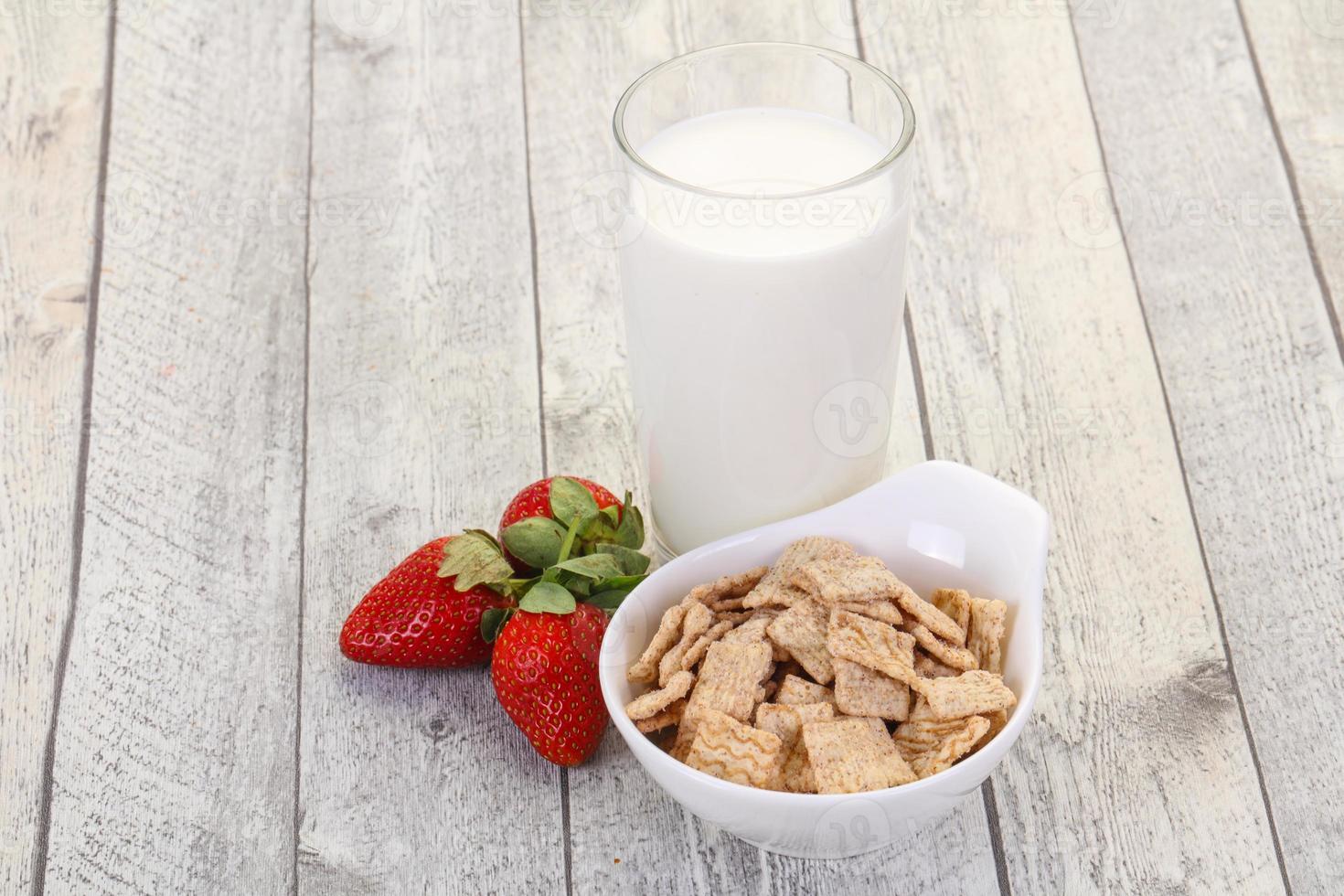 Wheat flakes for breakfast photo