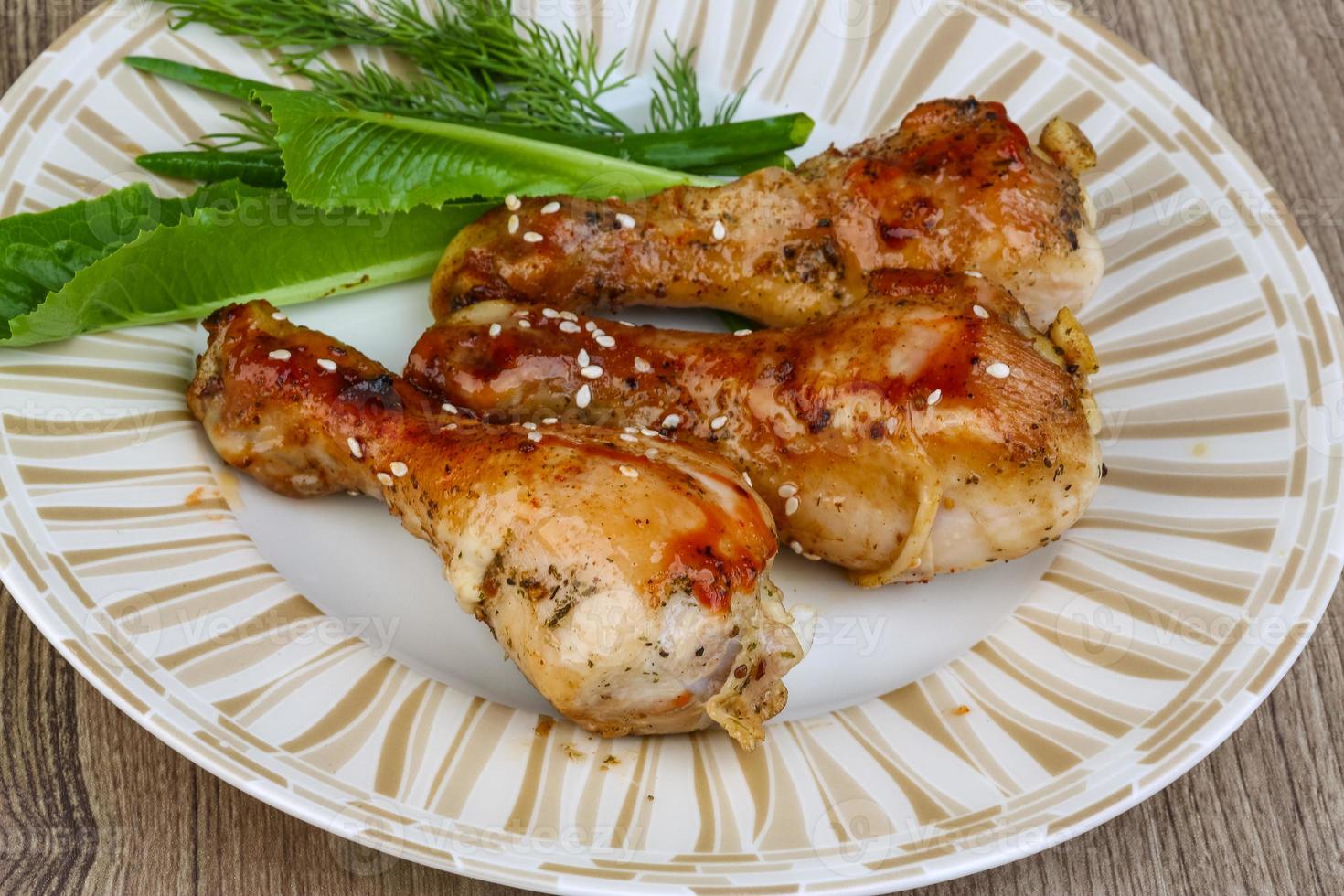 Grilled chicken legs photo