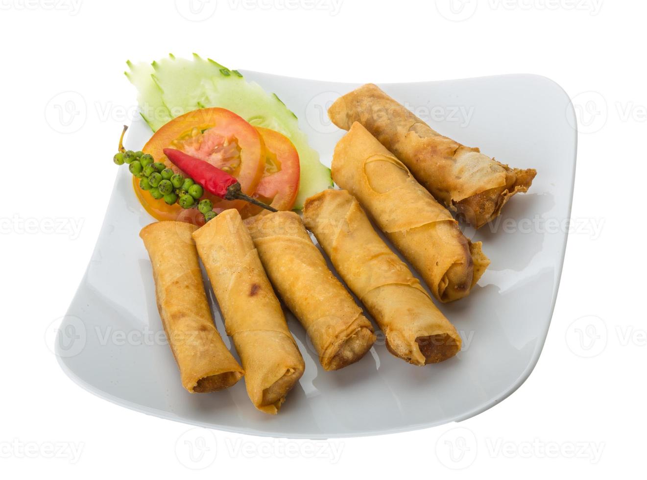 Spring rolls on white 8473726 Stock Photo at Vecteezy